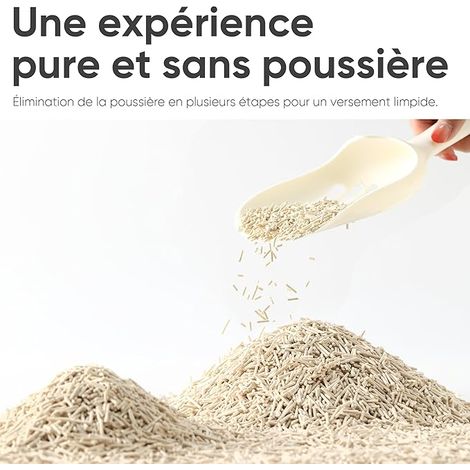 Litière Chat Tofu Naturelle Non Parfumée Granulés de Litière Chat Contrôle des Odeurs (1/4)
