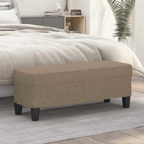 vidaXL Banco de tela gris taupe 100x35x41 cm (1/5)