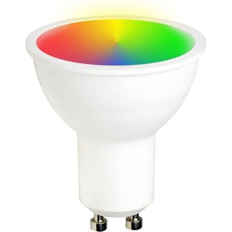 Ampoule LED connectée GU10 RGB 350 lm, équivalent 32W incandescence, variation blanc & couleur, Wi-Fi