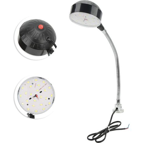 Lampe de travail à base magnétique haute luminosité, en acier allié, avec col de cygne flexible, idéale pour la lecture (24 V CC). (1/5)