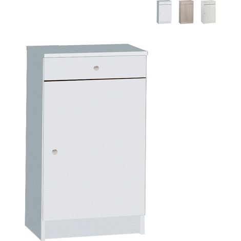 Mobile 1 Anta 1 Cassetto 46L x 34P x h80 – Finitura Bianco Liscio – Sarmog (1/4)
