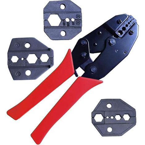 Ensemble d'outils de sertissage, 4 matrices interchangeables, connecteurs RF à sertir BNC TNC SMA UHF PL259 N F ST SC etc, pince ergonomique (1/5)