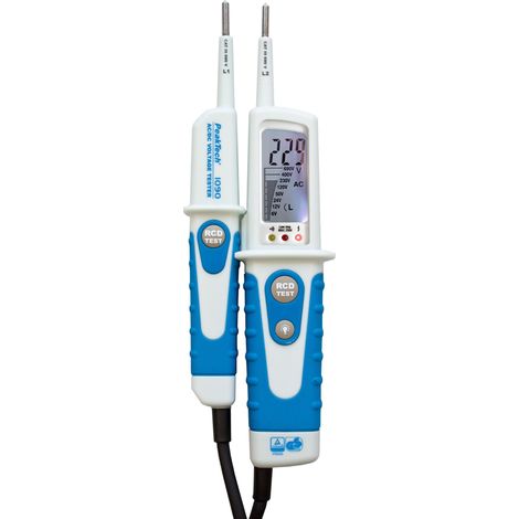 Peaktech P 1090 – Tester di Tensione Ca/Cc a 2 Poli, Display LCD, Resistente a Polvere e Spruzzi (Ip64), Test Fi, Tester di Continuità, Indicatore di Polarità, Voltmetro 6 V - 690 V (1/4)