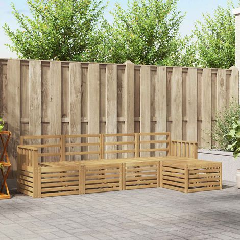 vidaXL Conjunto de sofás de exterior 5 uds. Blanco (1/5)