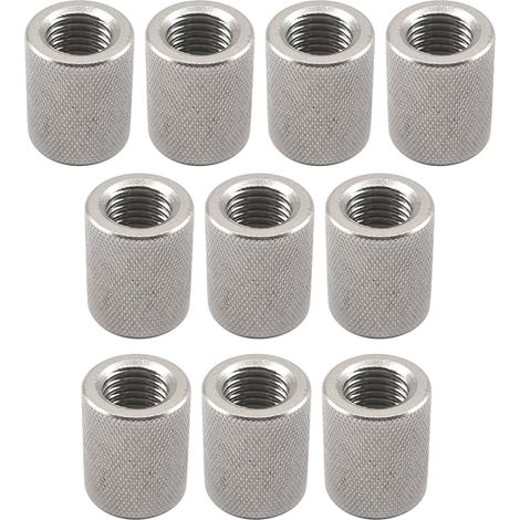 [NIE BENUTZT]10 Stück M10 16 x 15 mm 304 Edelstahl Rändelmuttern Gewinde Rundmuttern Runde Verbindungsmuttern