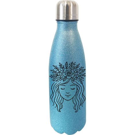 Bouteille bleue à paillettes isotherme Luna (1/2)