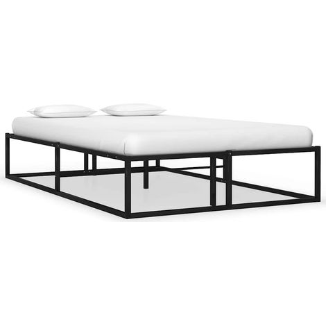Estructura de cama sin colchón metal negro 120x200 cm (1/5)