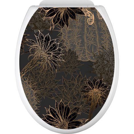 Stickers Abattant WC - Fleurs - 35x43 cm - Adhésif BRILLANT (1/2)