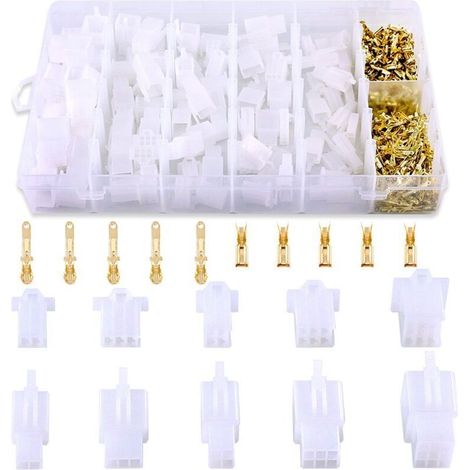 Lot de 580 Connecteurs à Sertir 2,8 mm Mâles et Femelles pour Moto Vélo Voiture Bateau (1/4)