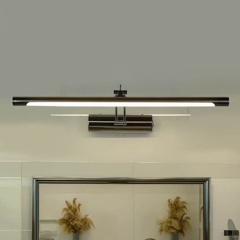 LED Spiegelleuchte mit Schalter Metall B: 55 cm IP44 Chrom neutralweiß 4000 K 850 lm