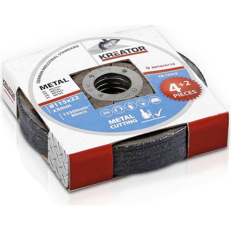 Discos de corte - metales - Ø 115 x 2,5 mm - 6 piezas Kreator (1/2)