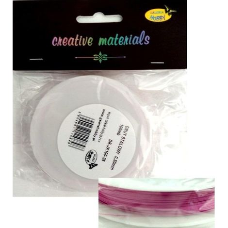 Filo d'acciaio da 0,3 mm, bobina grande da 100 m, rosa chiaro