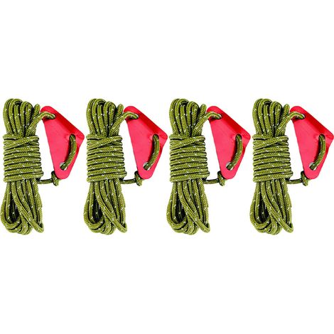 Cordage Réfléchissant 5 mm - Pour Tente Chapiteau Bâche - 4 Rouleaux de 4 m Chaque - Cordage Paracorde Extérieur (1/5)