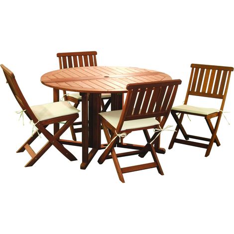 Restable Tisch in Outdro Wood Wood Ø 120xH73 cm Impression Round Plaza (1/2)