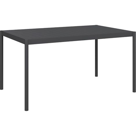 Tavolo da Giardino a Doghe 145x90x74 cm per 6 Persone in Acciaio e Alluminio Grigio Scuro (1/5)