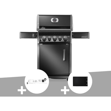 Barbecue à gaz Rogue 425 RB 3 brûleurs + 1 réchaud latéral + 1 brûleur rôtissoire + Rôtissoire + Plancha - Napoléon