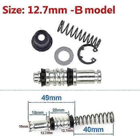 Kit de réparation de piston de maître-cylindre pour pompe de frein et d'embrayage de moto (11 mm, 12,7 mm, 14 mm, 16 mm) - Accessoires de réparation - 1 kit - Freins pour véhicules motorisés (12,7 mm (1/5)
