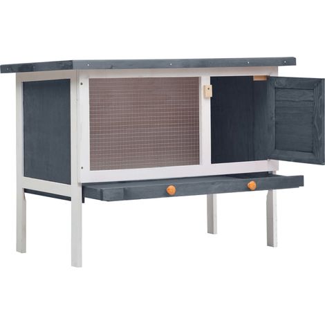 INLIFE Clapier d'extérieur 1 niveau Bois Gris (1/5)