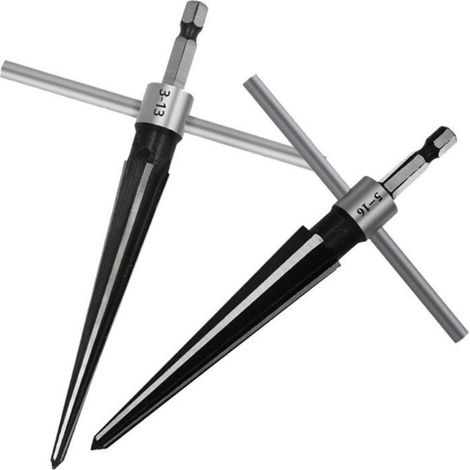 Escariador cónico manual para agujeros, de 3 a 13 mm, vástago hexagonal, para achaflanar, para madera, aluminio y acero. Herramienta para bricolaje.
