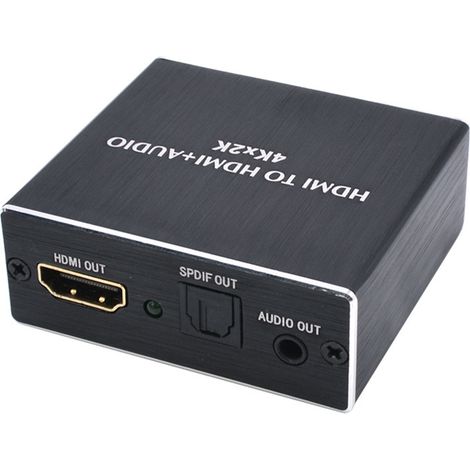 4K HDMI Audio Extractor, HDMI zu SPDIF+ Optischer Audiokonverter + 5.1, Kompatibel mit PS5, Soundbars und Heimkinoanlagen