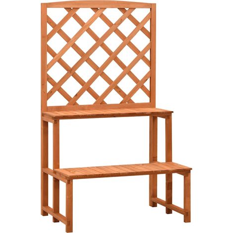 vidaXL Soporte de plantas y enrejado abeto macizo naranja 70x42x120 cm (1/5)