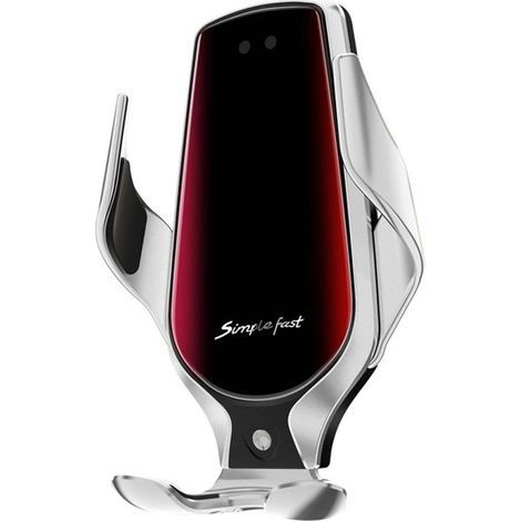 Caricabatterie wireless intelligente Qi-C con porta USB-C e supporto per telefono da auto (1/5)