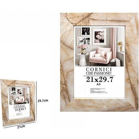 TrAdE Shop Traesio - Cornice Foto Portafoto Quadri Tele Poster 21x29.7 Cm Modello Effetto Marmo 71664 -