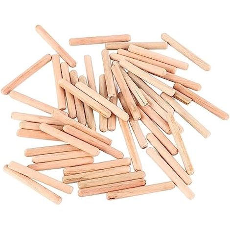 Chevilles 6 50 Pièces Tiroir D'armoire Rond cannelé en Bois D'artisanat Goupilles de Chevilles M6  50 (M650(50PCS)),tourillon diametre 6mm cheville bois 6 x 50 mm ike (1/5)