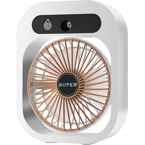 Ventilatore da Tavolo con Nebulizzatore – 3 Velocità, Silenzioso, Design Moderno in ABS – Ideale per Ufficio e Casa (1/5)