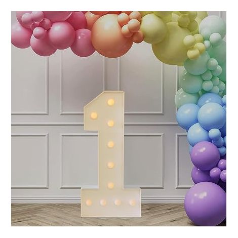 Lampe LED en forme de chiffres, chiffres lumineux numérotés, décoration avec lumières blanches chaudes, chiffres lumineux pour veilleuses, pour bals de fin d'année, mariages, anniversaires (1/5)