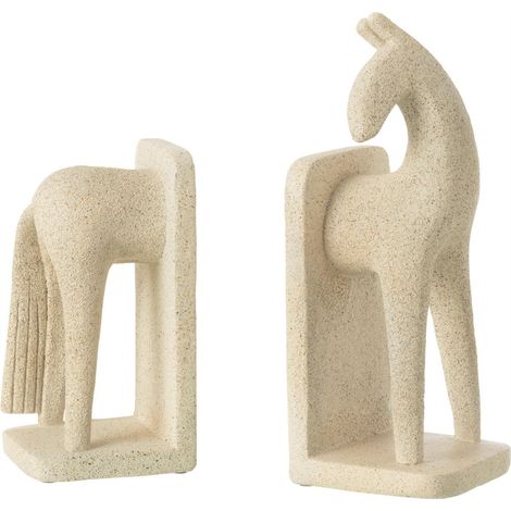 Serre livre cheval beige moderne en résine - beige (1/4)