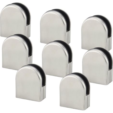 8 PCS(8-10mm) Pince à Verre Porte-Verre En Acier Inoxydable 304 Support de Serrage Clamp Clip Plat Main Courante Fenêtre Balustrade Réglable Escalier