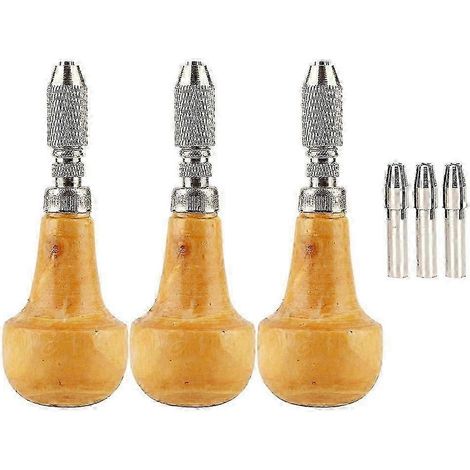 3-teiliges Stiftschraubstock-Set mit Präzisionsfutter, Holzgriffen und Edelstahlgriffen für die Schmuckherstellung und Gravur-As Shown (1/5)