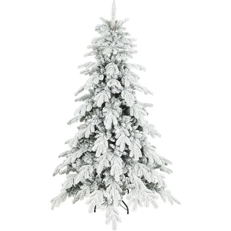6ft Super Flocked Christmas Tree Green/White (1/5)