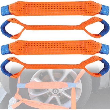 Spanngurte Autotransport 4 Stück 50mm 0.4m Zurrschlaufen Radsicherung Orange