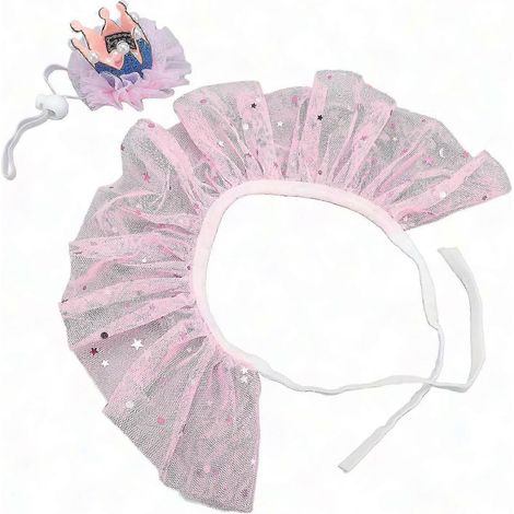 Geburtstagsset für Haustiere mit verstellbarer Krone und elegantem Halsband, Partyoutfit für Katzen und Hunde, Festtagskostüm, edles Haustieraccessoire (1/5)