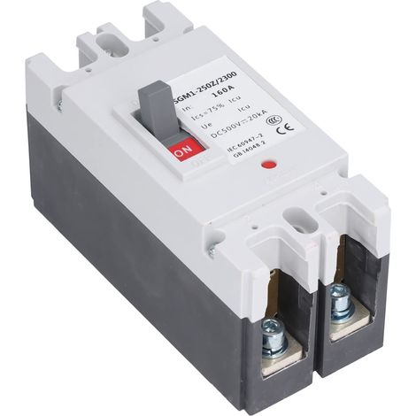 Disjoncteur CC SGM1-250Z/2300, Disjoncteur CC 500 V 160A 2P, Disjoncteurs à Boîtier Moulé en Plastique Thermodurcissable BMC Interrupteur D'énergie Solaire (1/5)