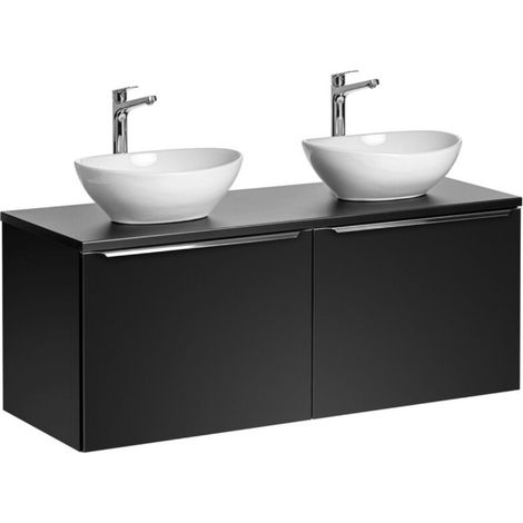 Badezimmer-Set VANTA: Unterschränke 120cm + Platte für Waschbecken + 2 Aufsatzwaschbecken