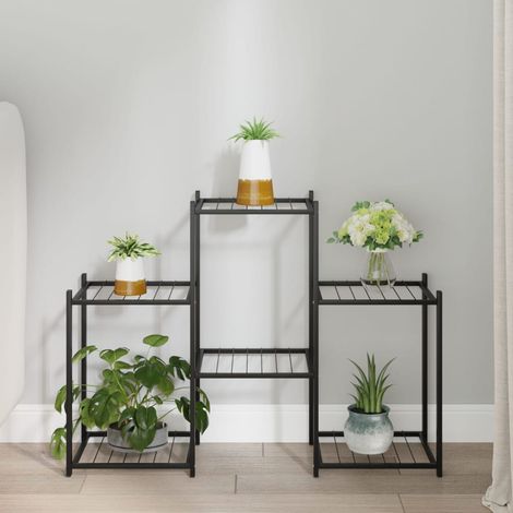 Soporte para flores de hierro negro 83x25x60 cm vidaXL (1/5)