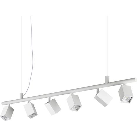 Ideal Lux Sospensione Moderna DYNAMITE 6 luci GU10 Bianca Metallo