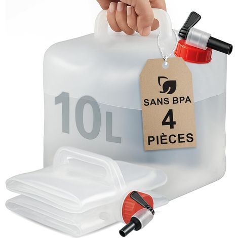 1 Pièces Jerrican Alimentaire 10l avec Robinet - Sans BPA & Pliable I Bidon Eau avec Robinet Jerrican Souple Jericane Alimentaire 10l Gericane D'eau Jerricane Réservoirs de Camping et Randonnée (1/5)