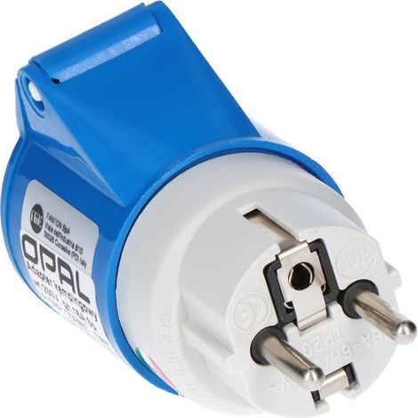 Adattatore da campeggio, spina Uni-Schuko 230V, presa industriale 16A/3P, OPAL KAMPER (1/3)