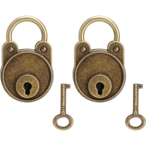2PCS Cadenas vintage en forme d'ours avec clé petit ours bronze cadenas vintage à clé 4.5x2.8x0.8cm retro bear-shaped padlock with key convient à divers décors boîtes de rangement comme cadeaux (1/5)