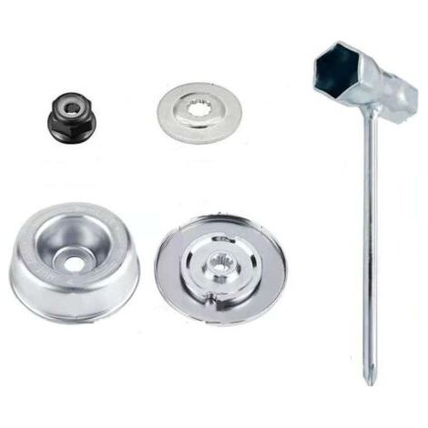 4pcs / Set Pièces et accessoires pour tondeuses pour STIHL FS55 FS56 FS120 FS130 FS130R FS200 FS200R FS250, Haute qualité en métal Lame pour STIHL débroussailleuse Lame Fixation Remplacement Kit (1/2)