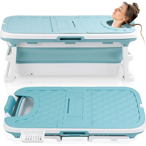 TolleTour Bañera plegable 149x60x50cm XXL Adulto Talla grande Azul Material compuesto PP-TPE con ruedas de masaje (1/5)