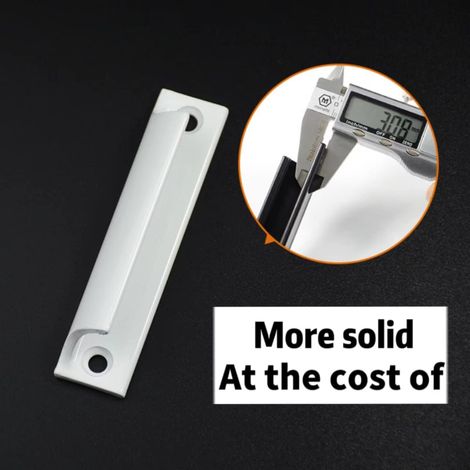 Boutons de porte, poignées en aluminium 2 pièces Boutons de porte coulissante Boutons de porte de balcon Boutons de tiroir d'armoire Pour fenêtres, quincaillerie de meubles avec vis (Blanc) (1/3)