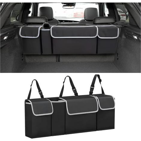 Hängender Kofferraum-Organizer – Groß, wasserdicht, faltbar, 4 Taschen, verstellbare Gurte, ideal für SUVs, Vans und Minivans (1/5)