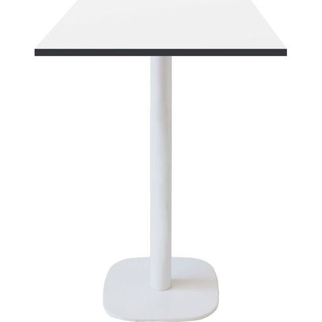 Mange-debout 60 x 60 cm - modèle Round pied blanc blanc chants noir