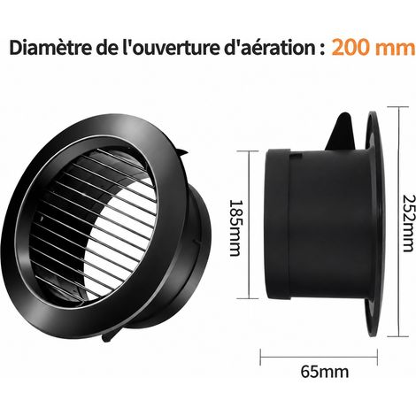 Grille d'aération ABS persienne droite noire - 200 grande usine physique qualité garantie 26 × 26 × 8 cm 200 g – Livraison gratuite