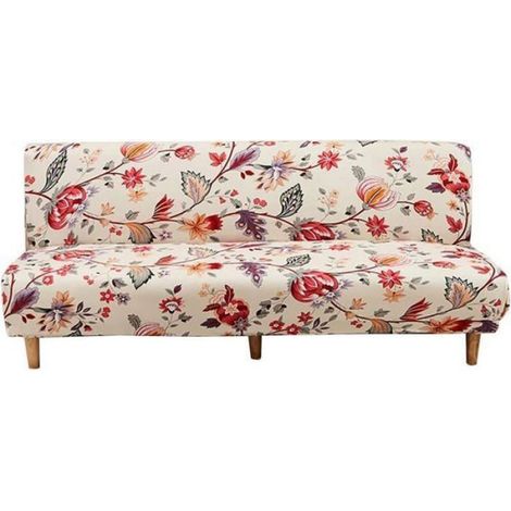 Housse 3 Places Housse de canapé sans accoudoirs Extensible Housse canapé sans Bras Housse de canapé-lit Pliante (1/4)